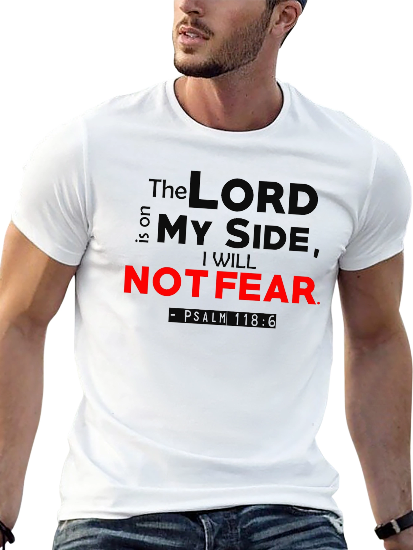 Faith-Based Black T-Shirt - The Lord is on My Side