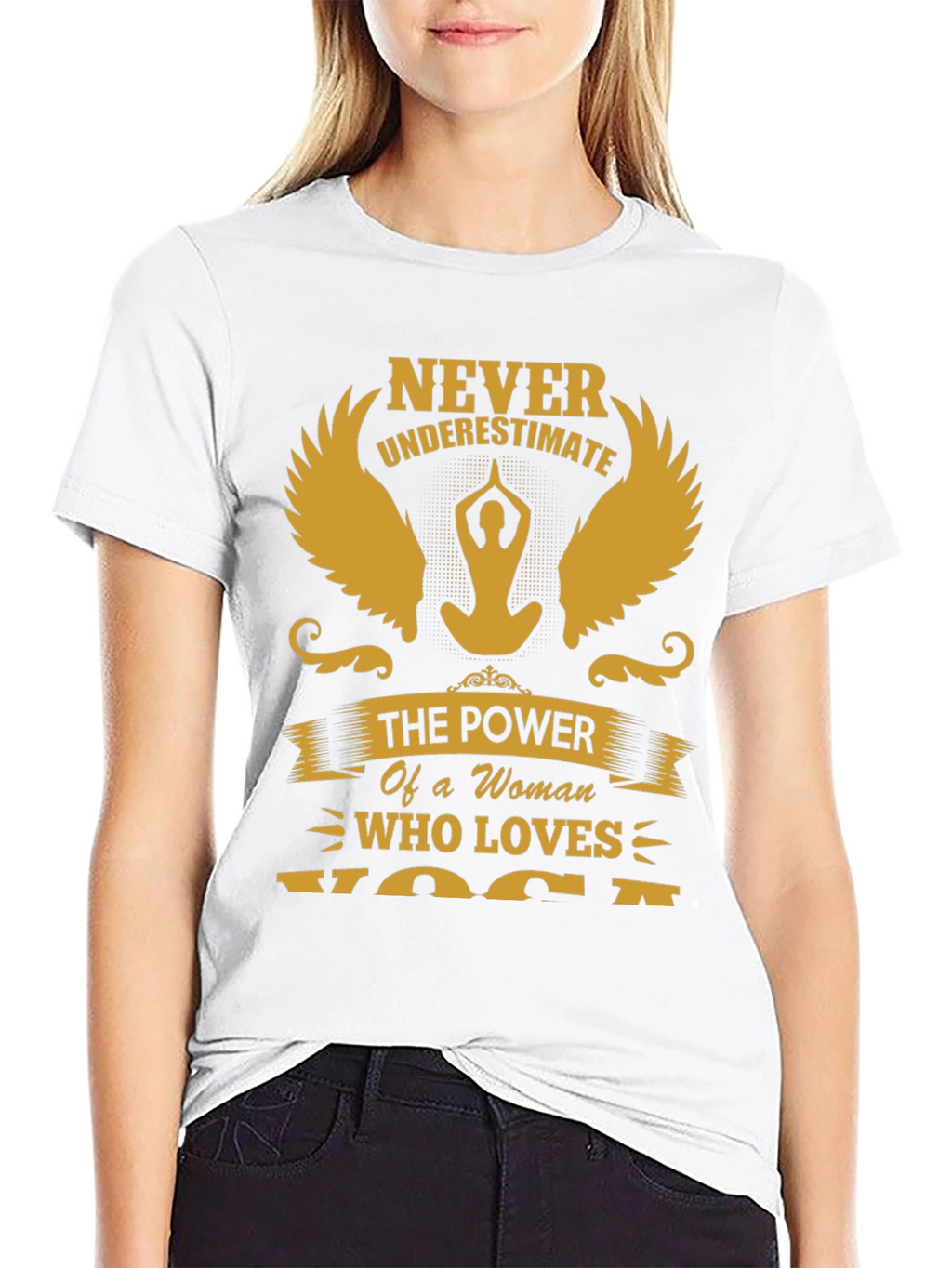 Never Underestimate Yoga Woman T-Shirt