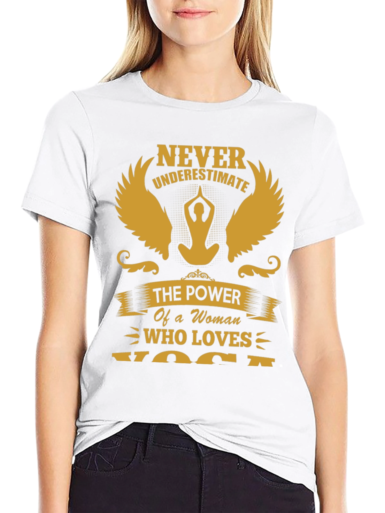 Never Underestimate Yoga Woman T-Shirt