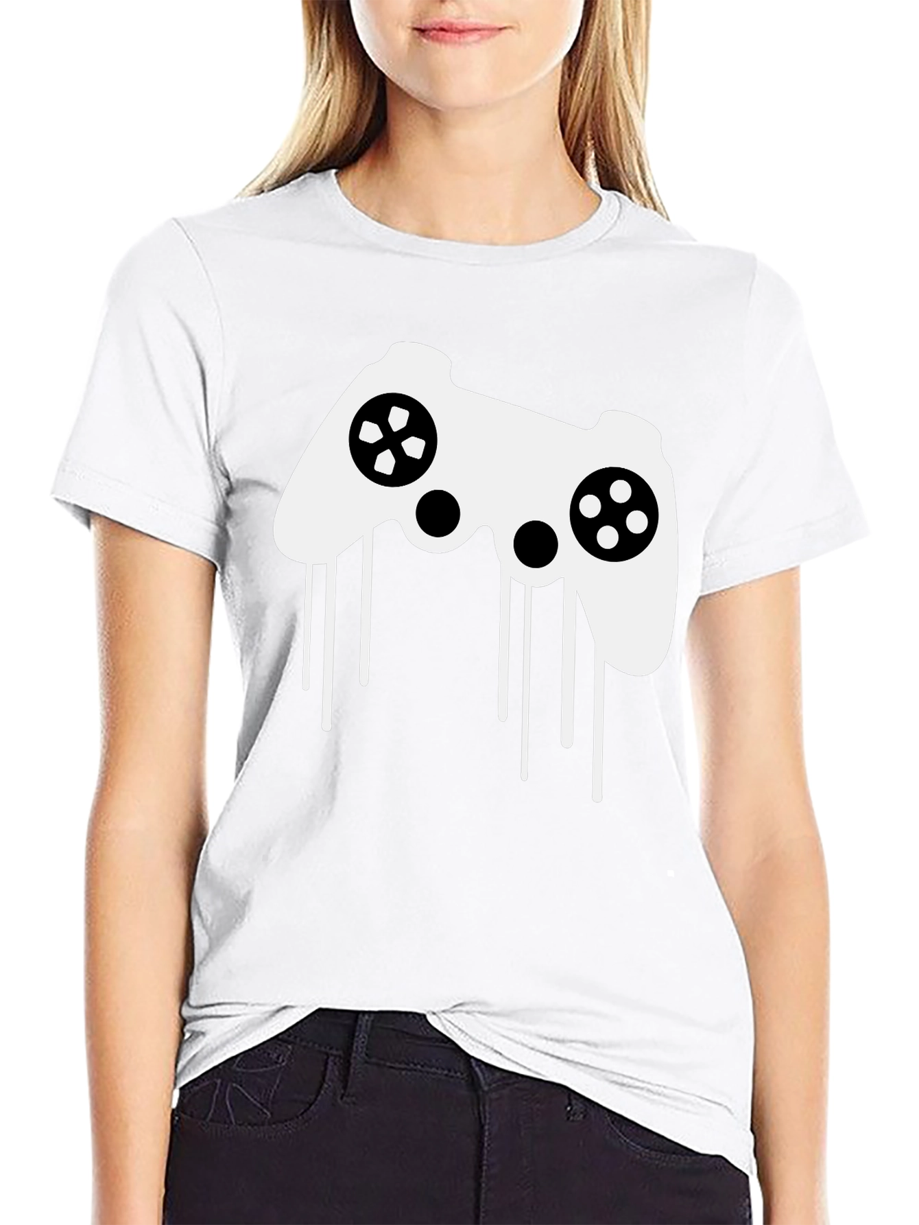 Dripping Game Controller Graphic Tee - Black