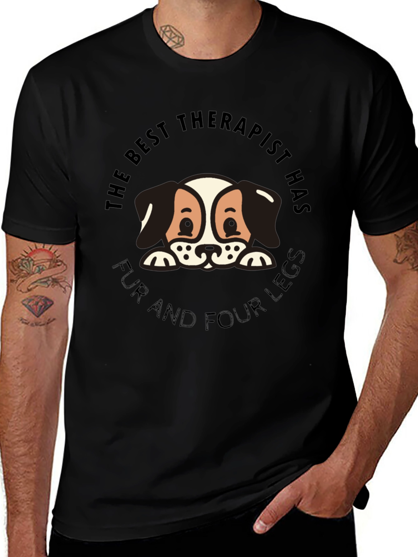 Best Therapist Dog Lover Graphic Tee