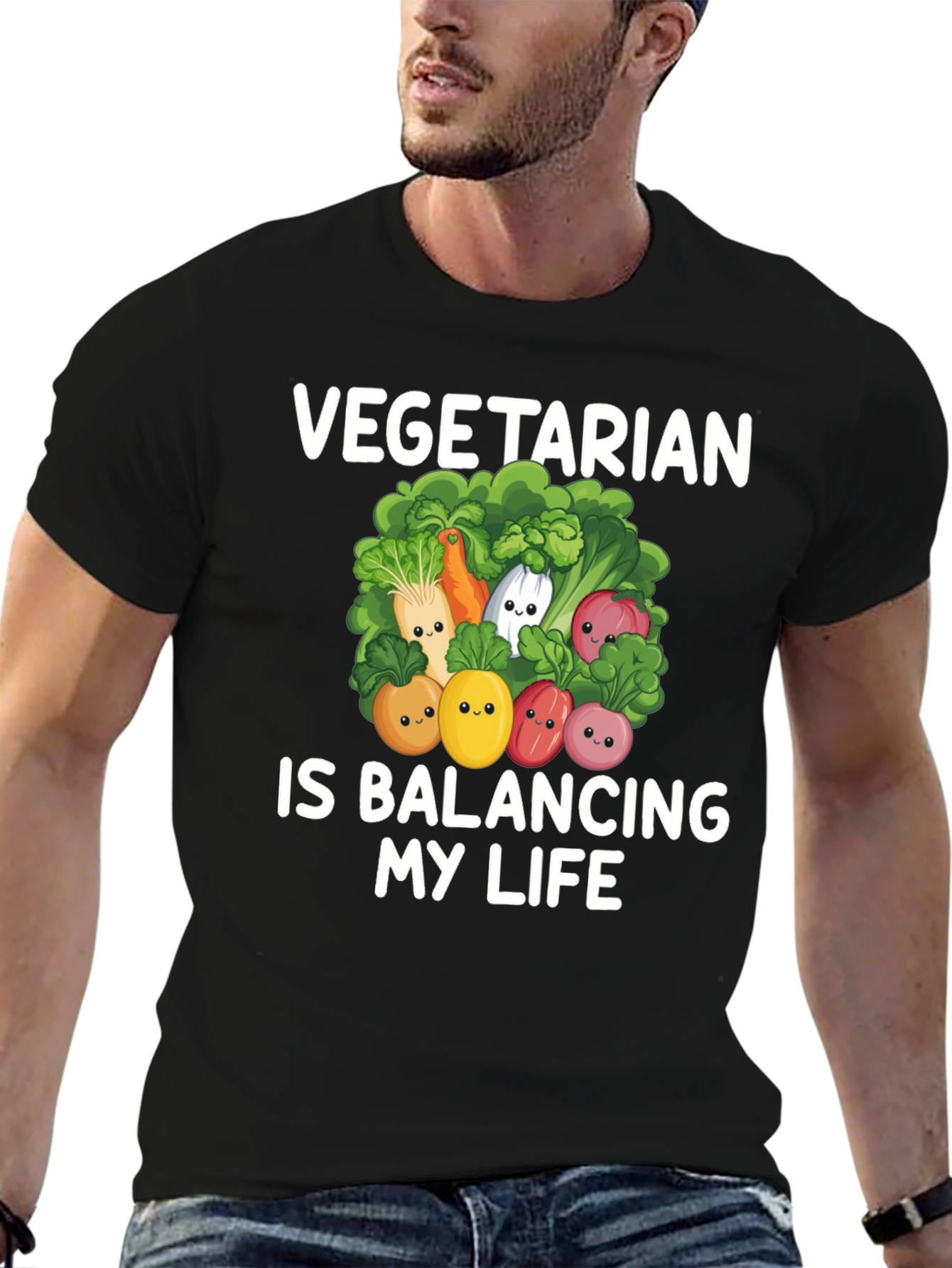 Vegetarian Balancing Life Graphic Tee