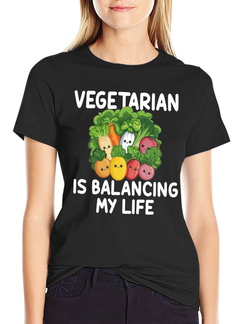 Vegetarian Balancing Life Graphic Tee