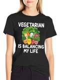 Vegetarian Balancing Life Graphic Tee