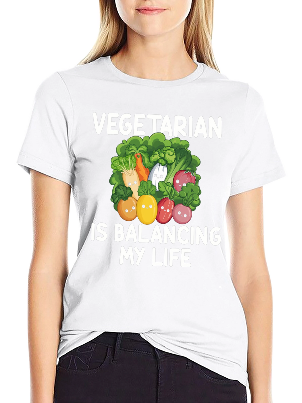 Vegetarian Balancing Life Graphic Tee