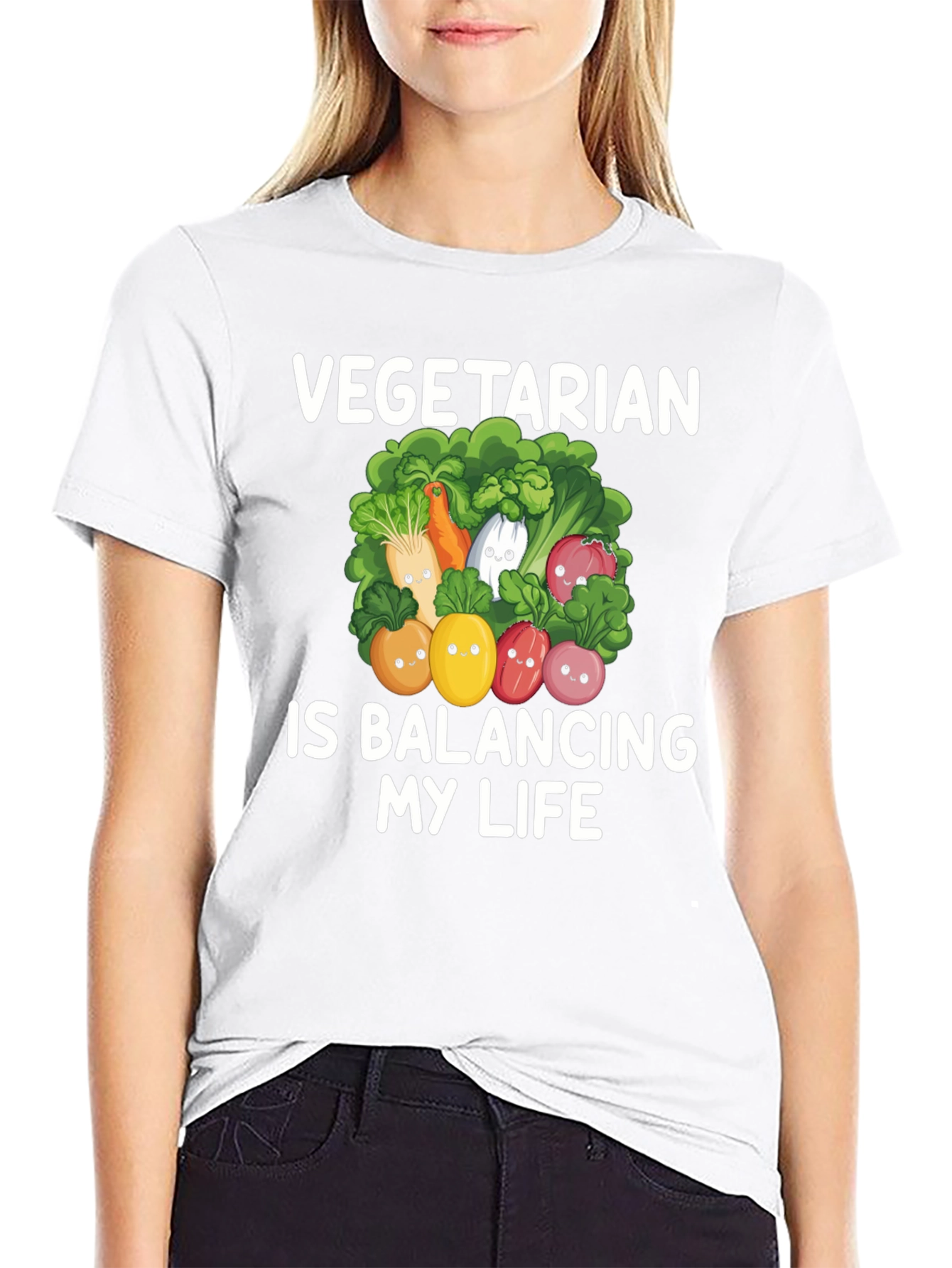 Vegetarian Balancing Life Graphic Tee
