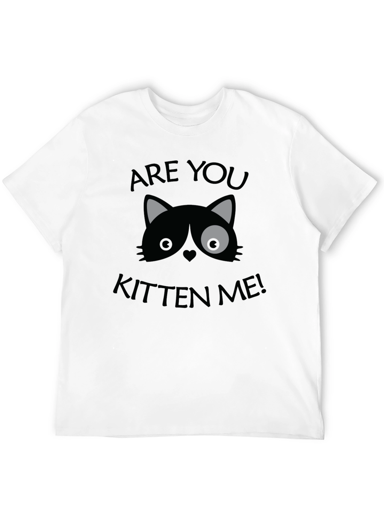 Are You Kitten Me! Graphic Print Crew Neck T-Shirt