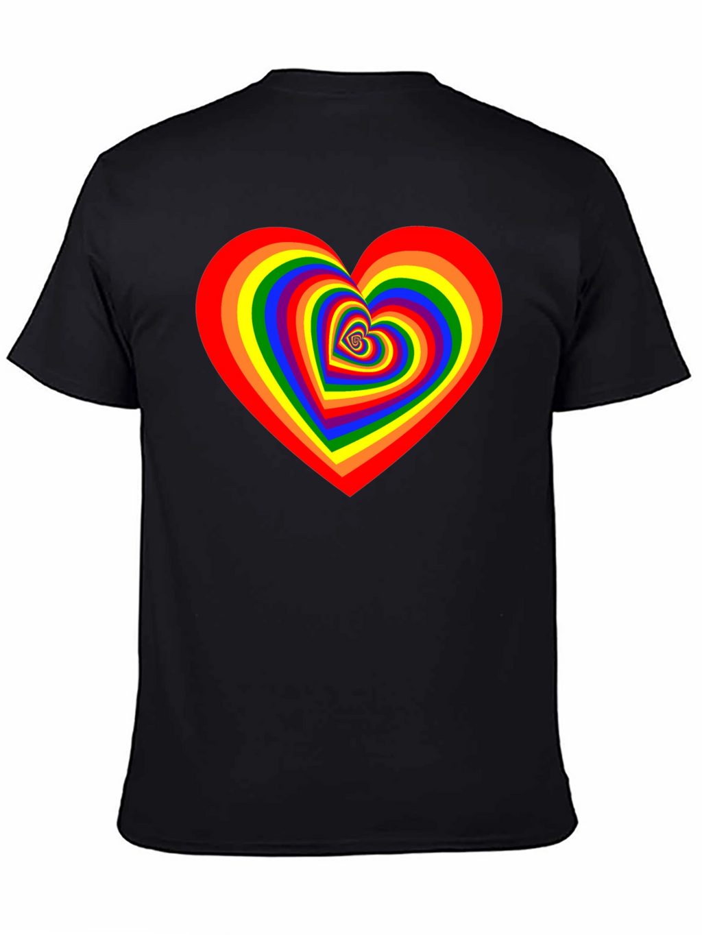 Rainbow Heart Graphic Black T-Shirt