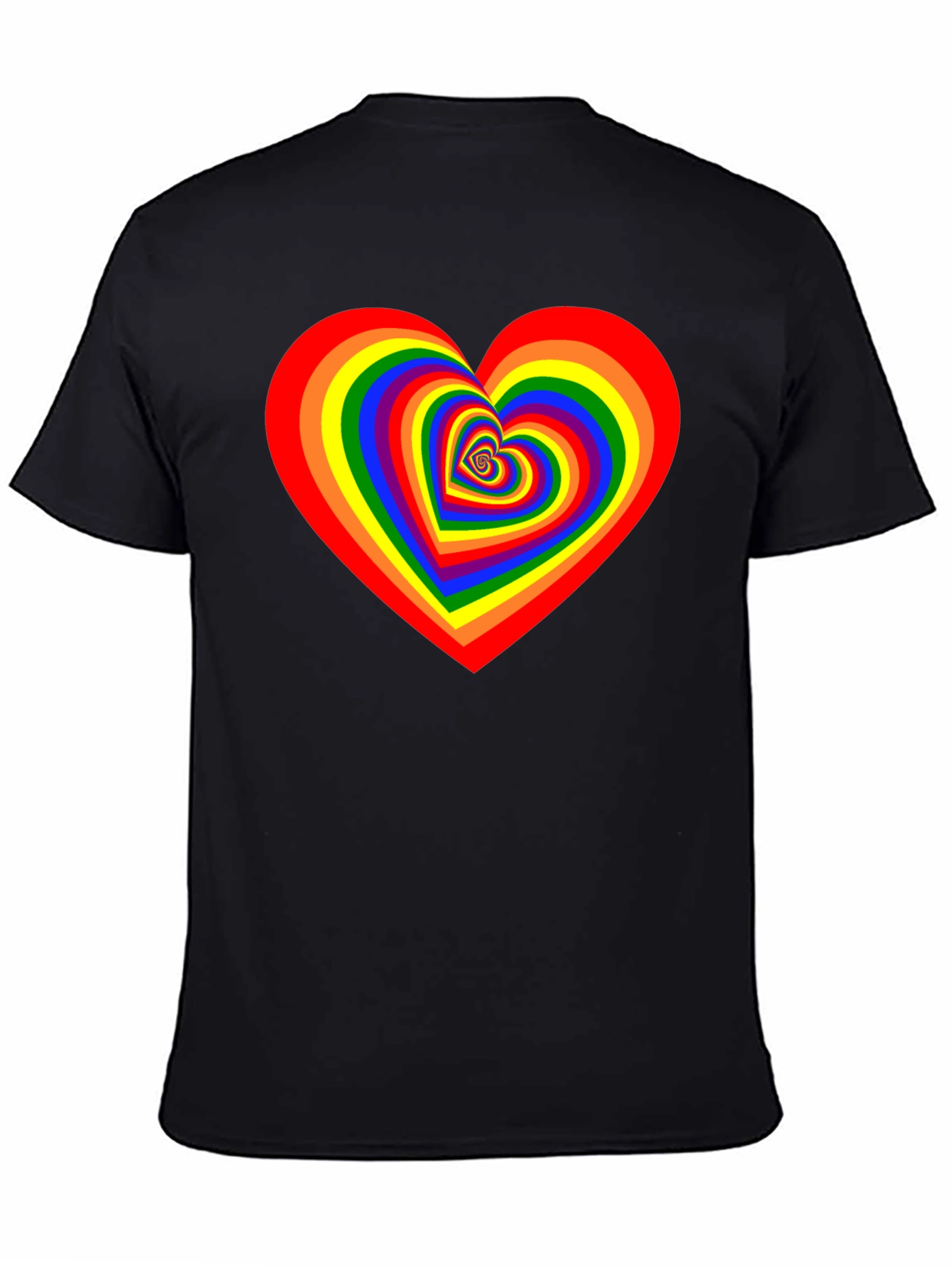 Rainbow Heart Graphic Black T-Shirt