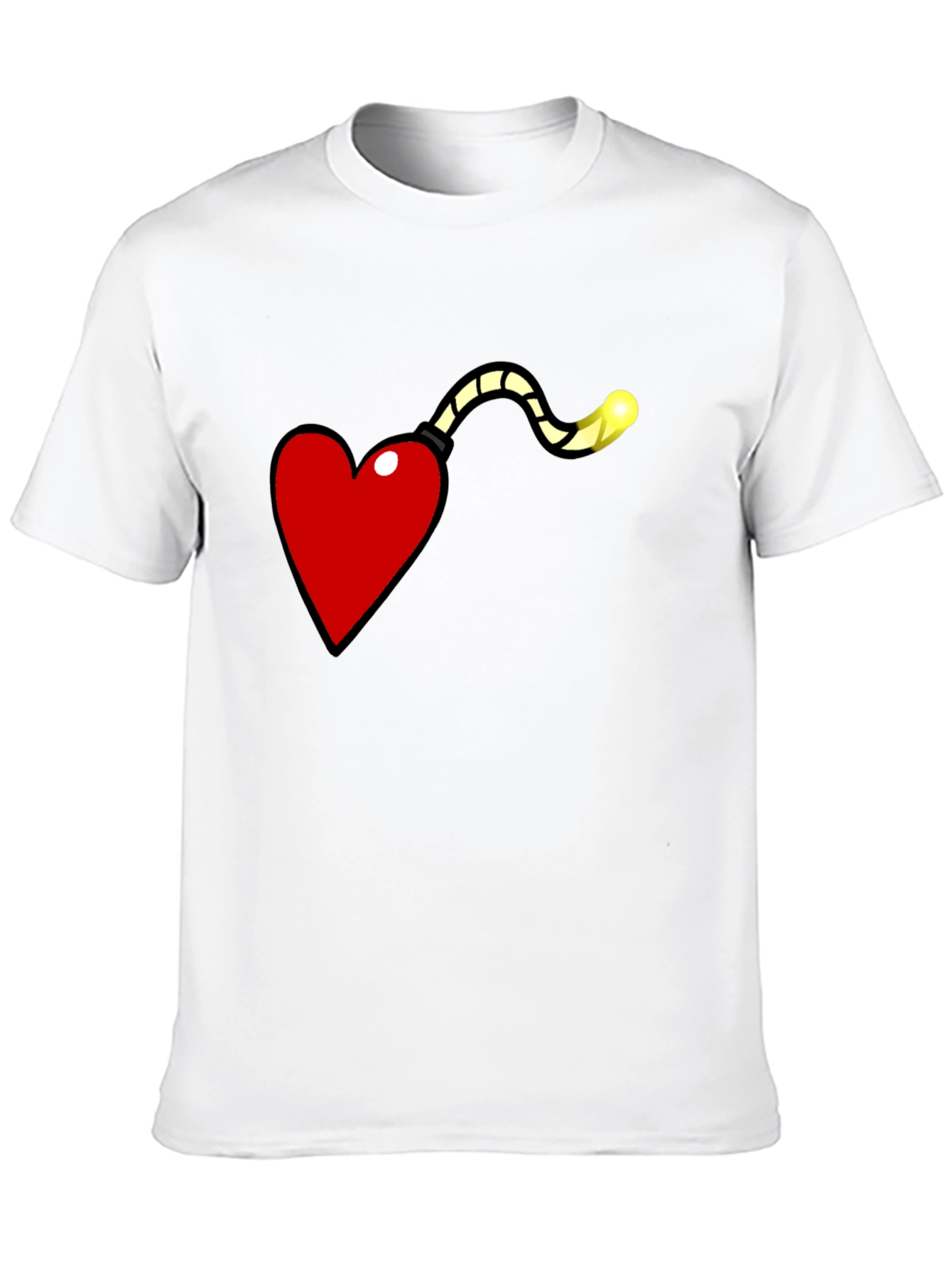 Heart Bomb Graphic Tee - Funny Love Explosion Shirt