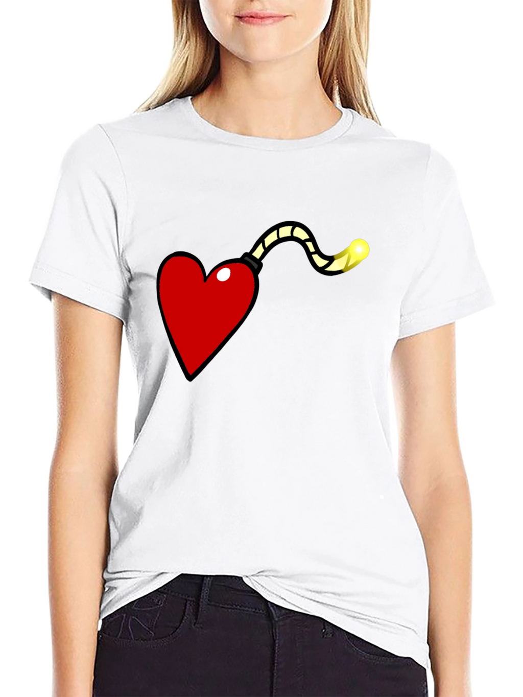 Heart Bomb Graphic Tee - Funny Love Explosion Shirt