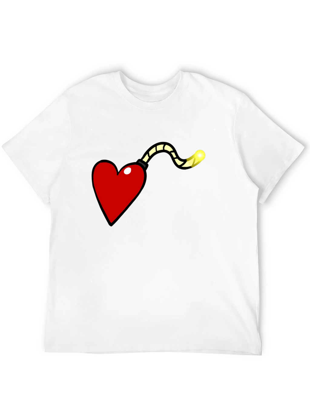Heart Bomb Graphic Tee - Funny Love Explosion Shirt