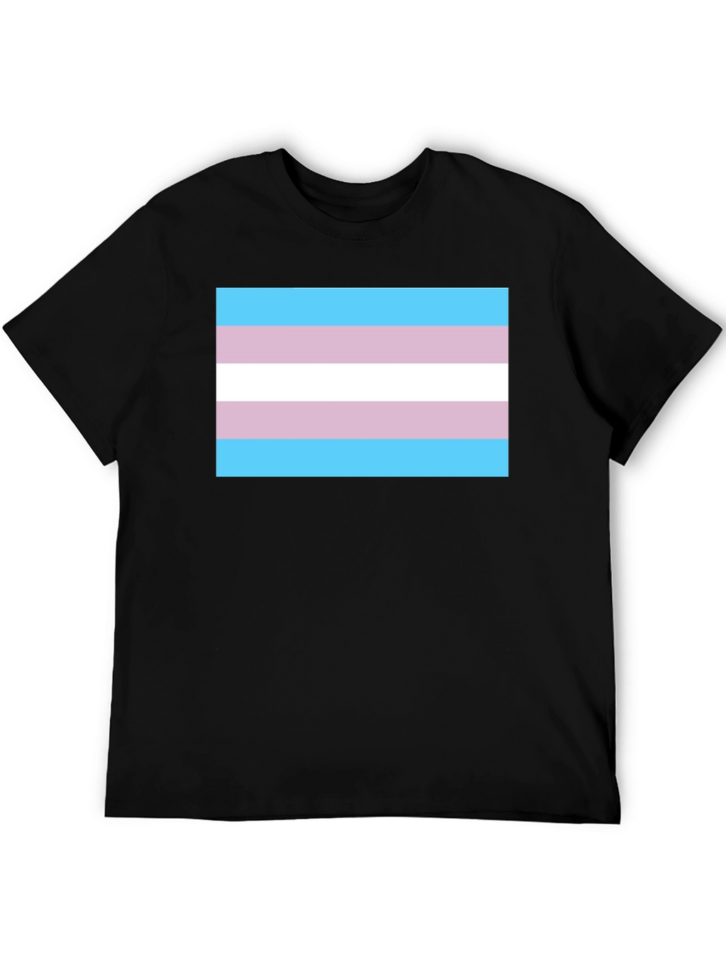 Transgender Pride Flag Graphic Tee - Black