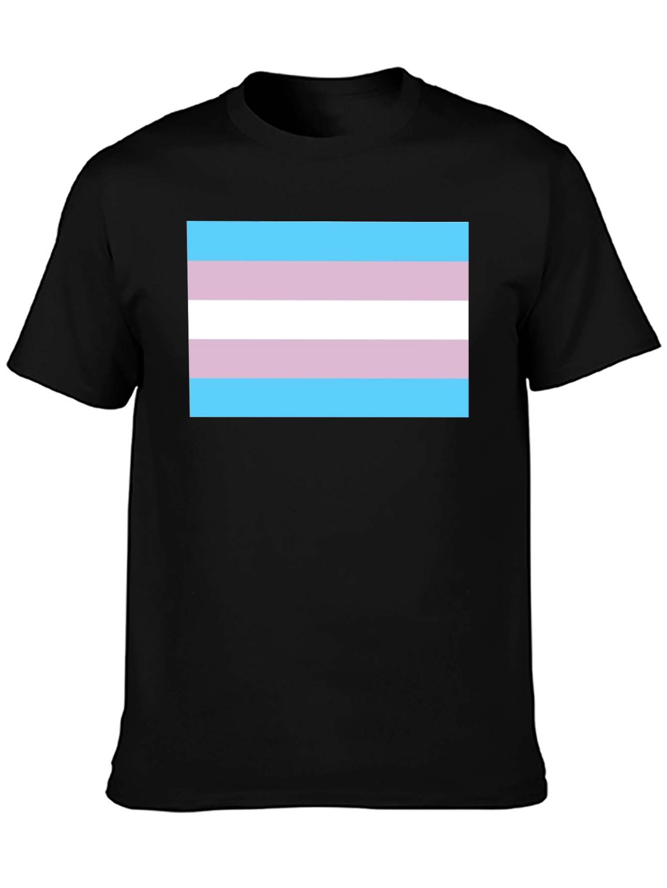 Transgender Pride Flag Graphic Tee - Black
