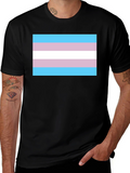Transgender Pride Flag Graphic Tee - Black