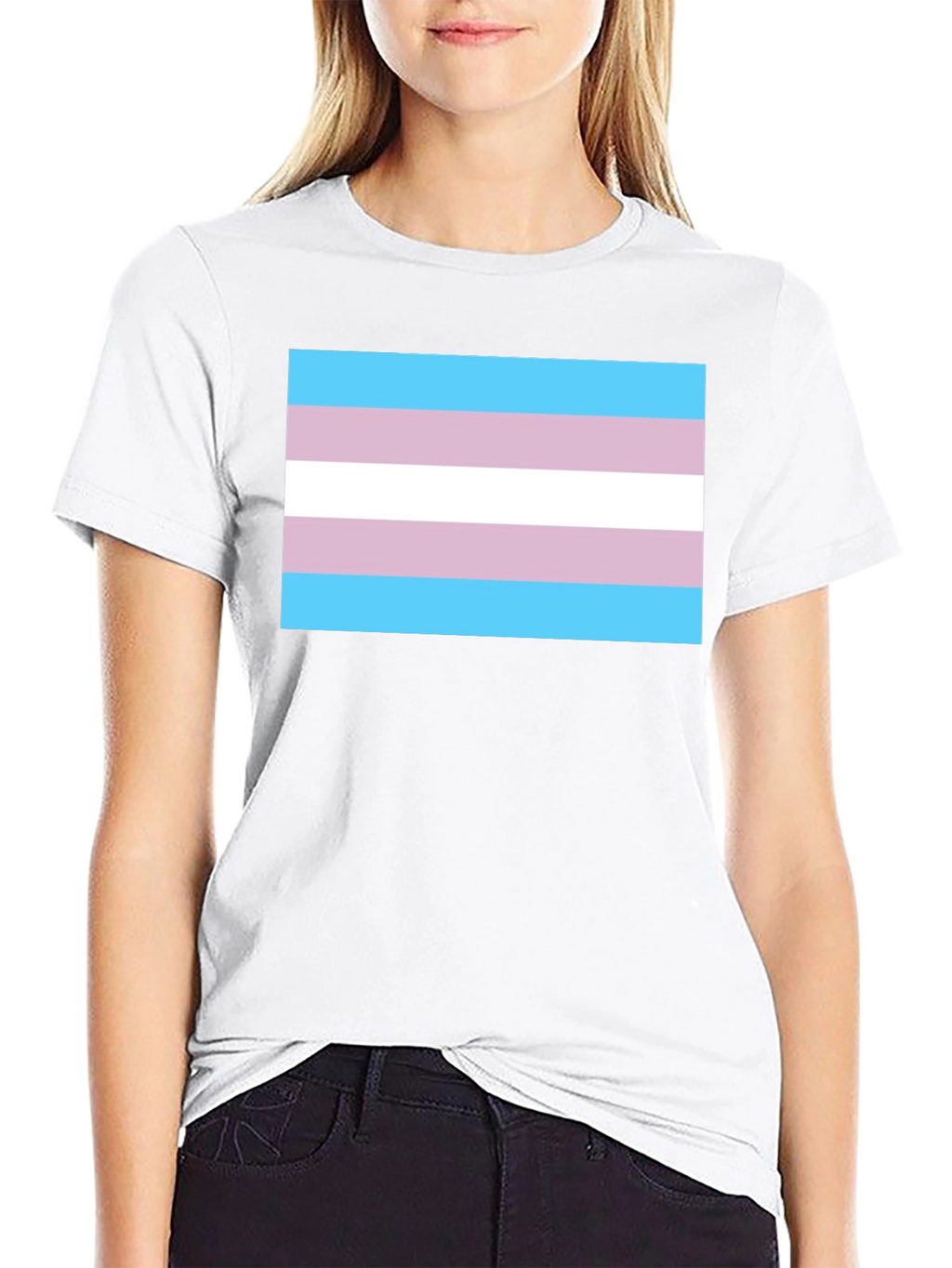 Transgender Pride Flag Graphic Tee - Black