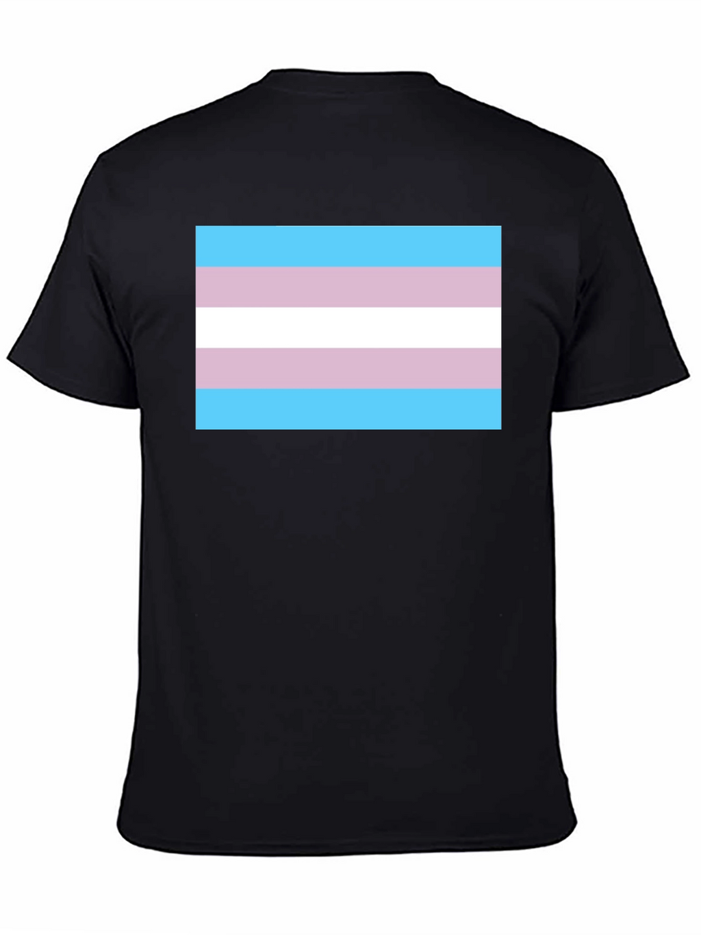 Transgender Pride Flag Graphic Tee - Black