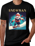 Snowman Skateboarder Graphic Tee