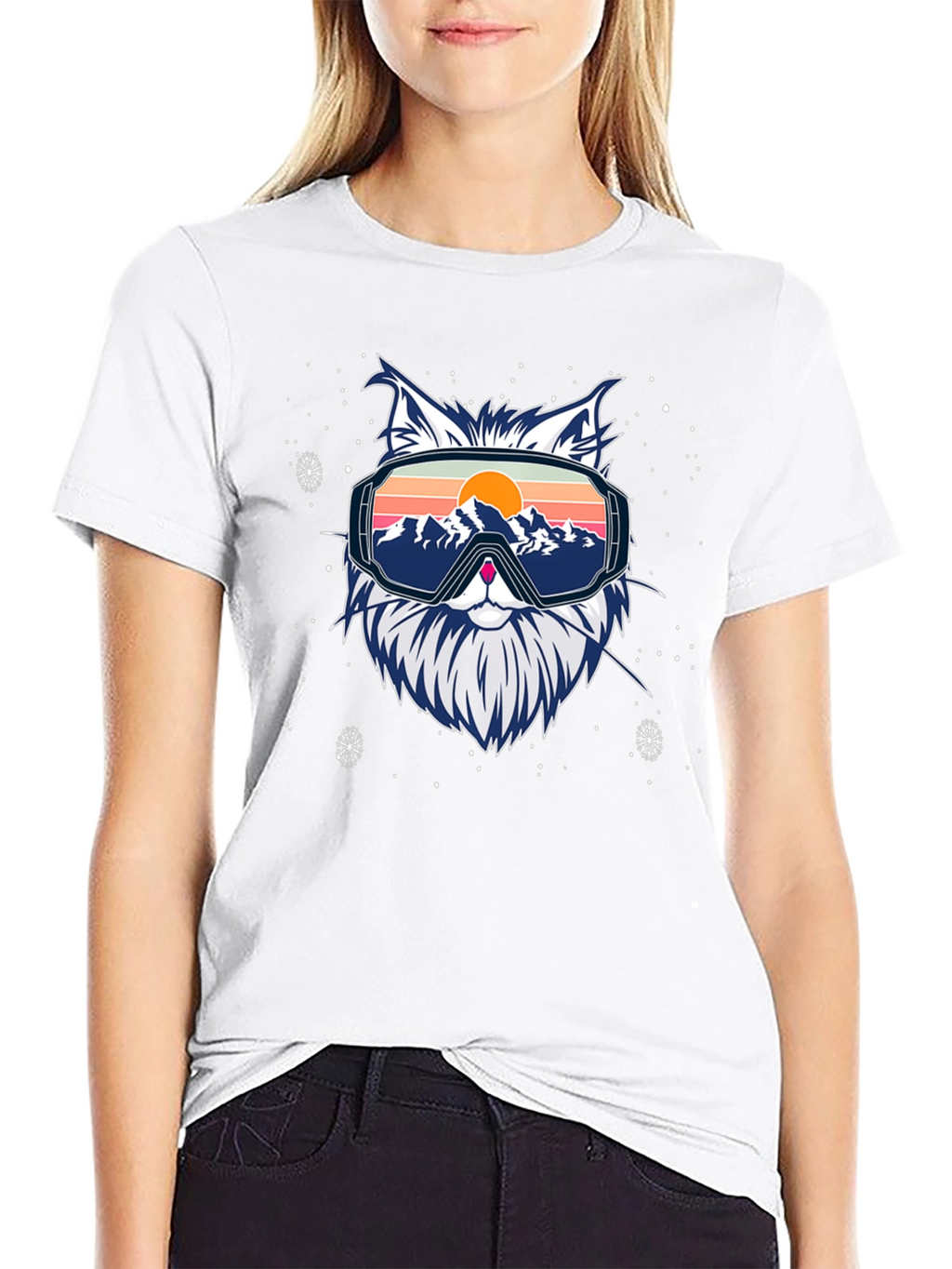 Cool Cat Ski Goggles Graphic Tee
