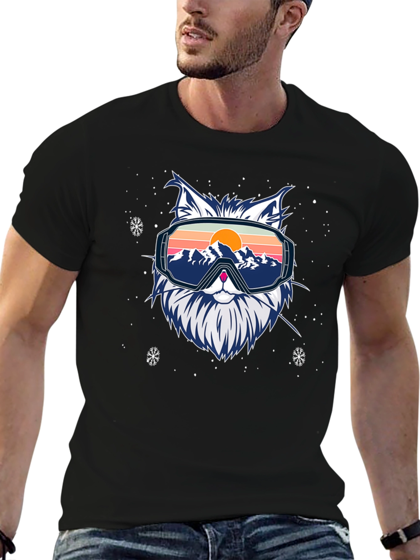 Cool Cat Ski Goggles Graphic Tee