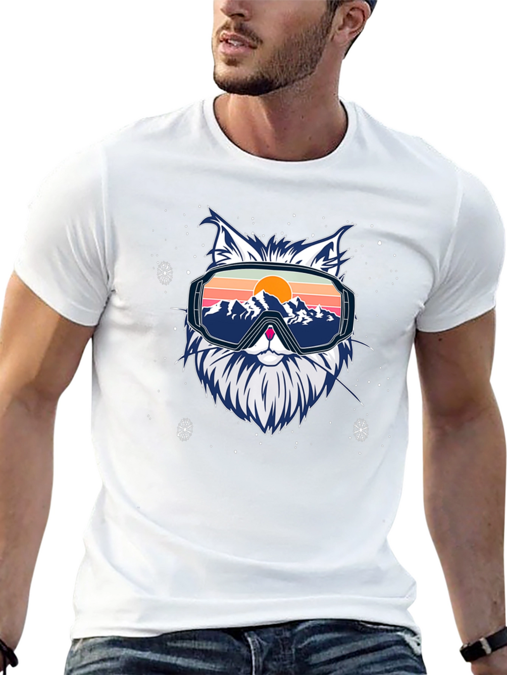 Cool Cat Ski Goggles Graphic Tee