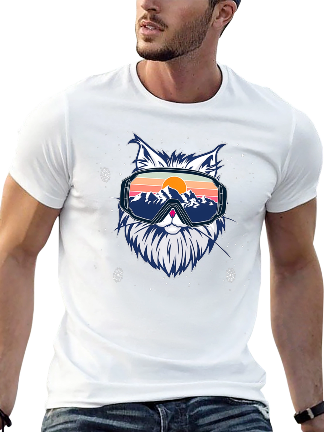 Cool Cat Ski Goggles Graphic Tee