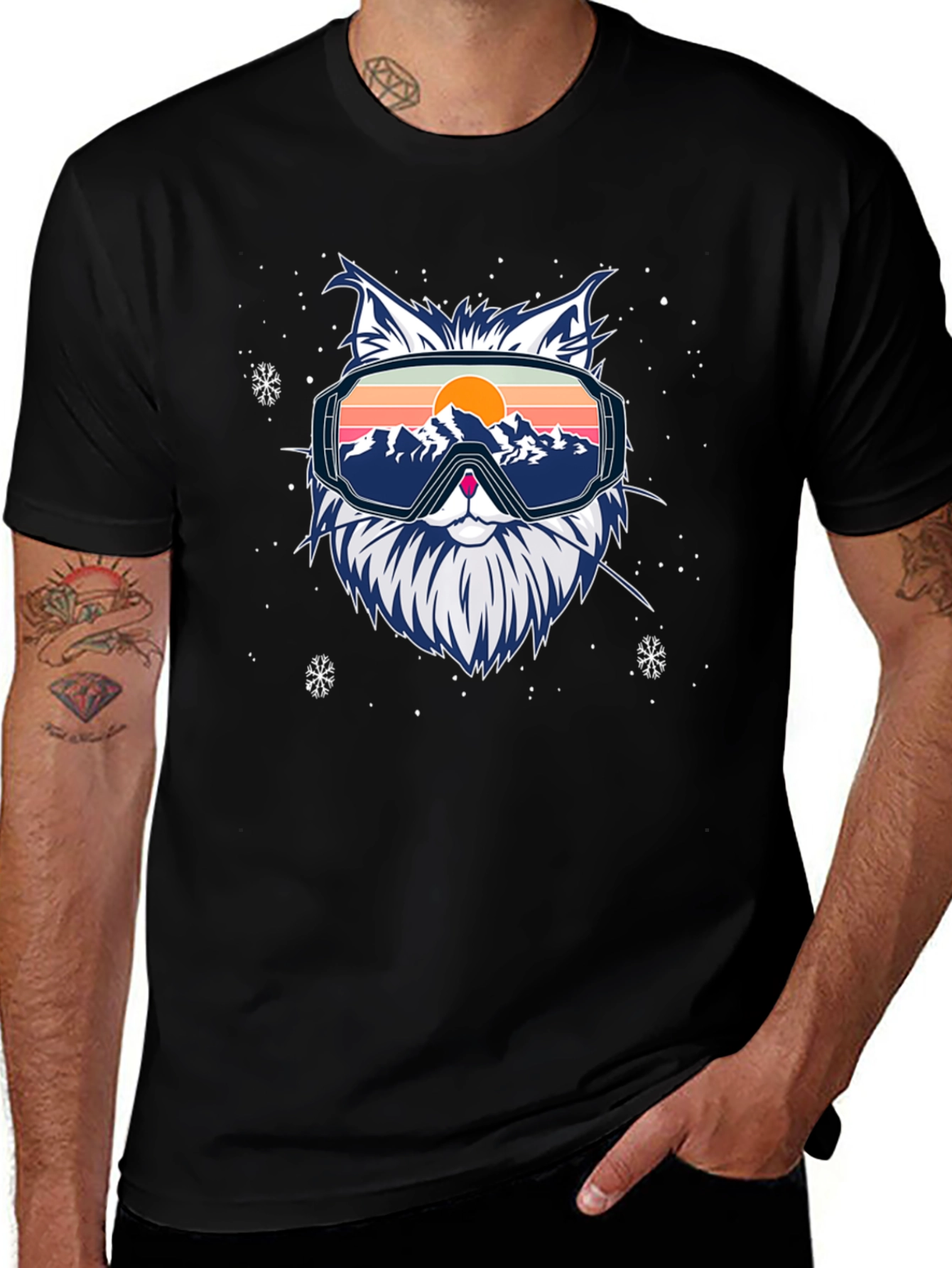 Cool Cat Ski Goggles Graphic Tee