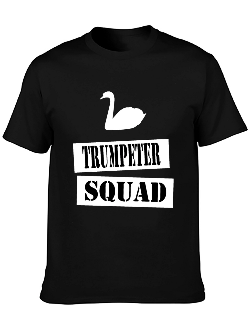 Trumpeter Swan Squad Graphic T-Shirt - Black Cotton Tee