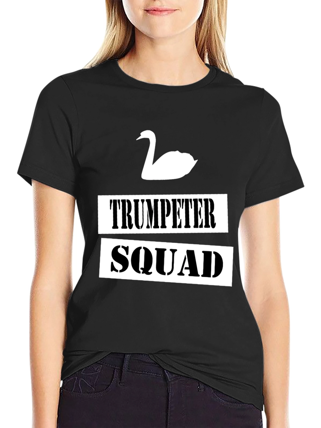 Trumpeter Swan Squad Graphic T-Shirt - Black Cotton Tee