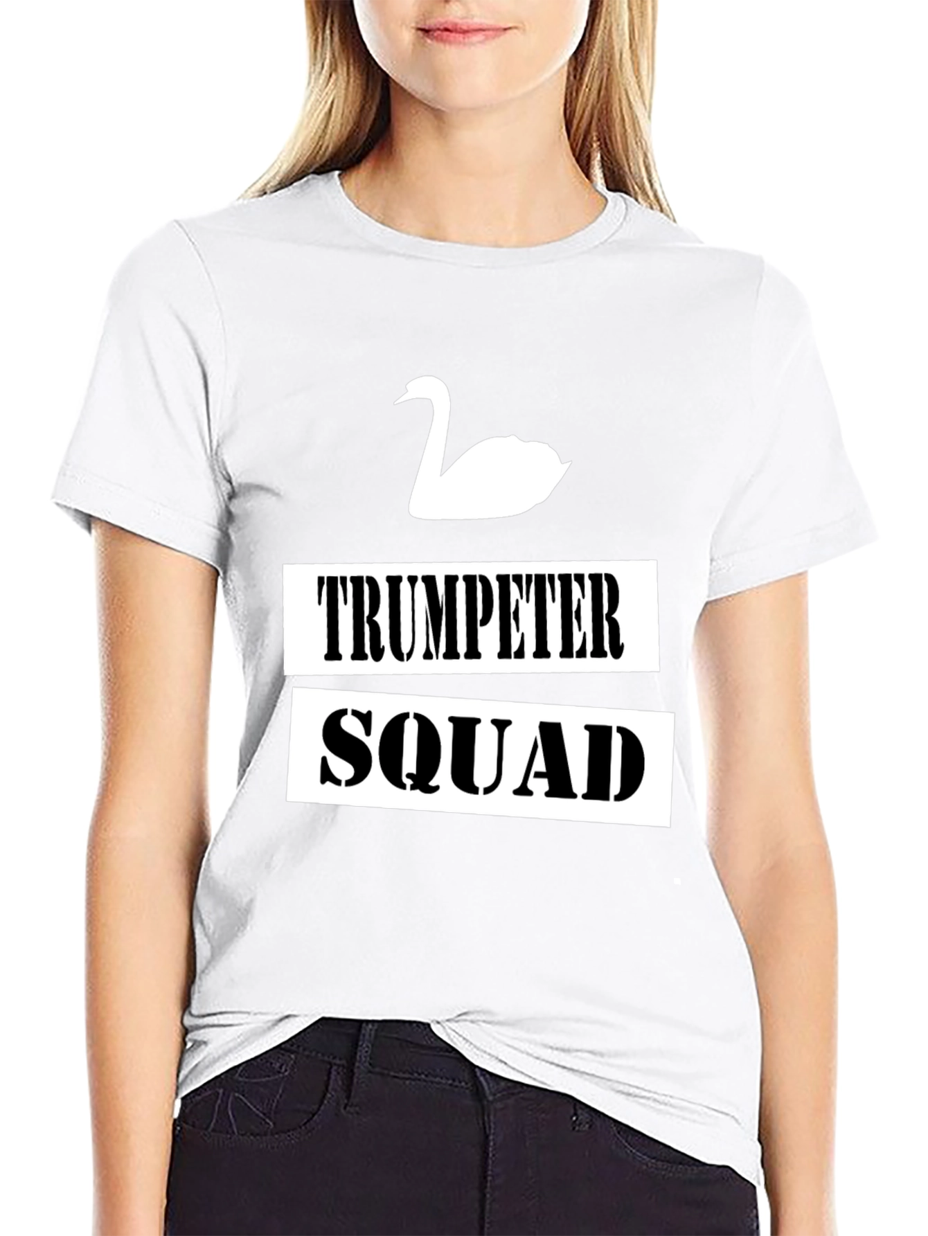 Trumpeter Swan Squad Graphic T-Shirt - Black Cotton Tee