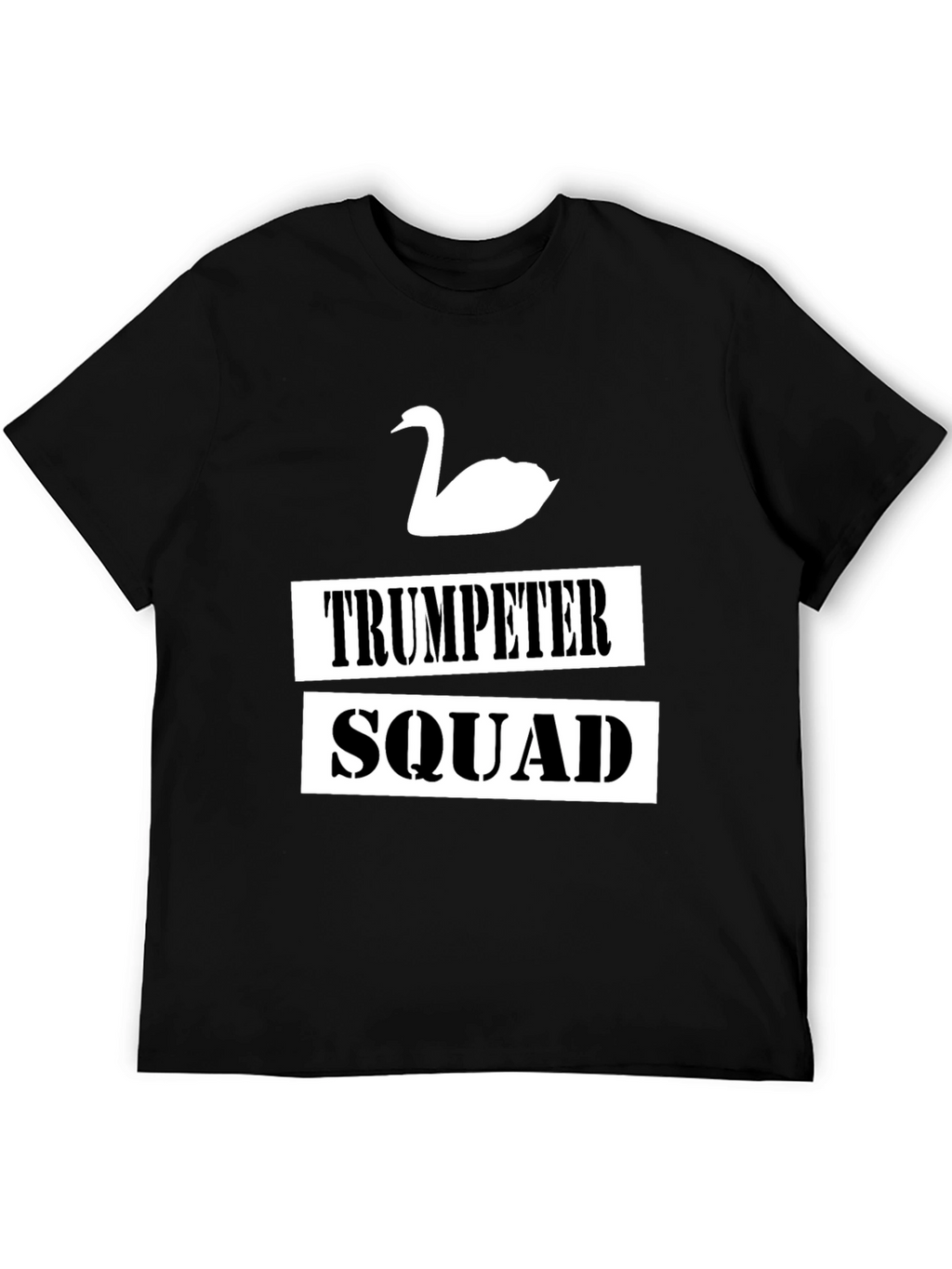 Trumpeter Swan Squad Graphic T-Shirt - Black Cotton Tee