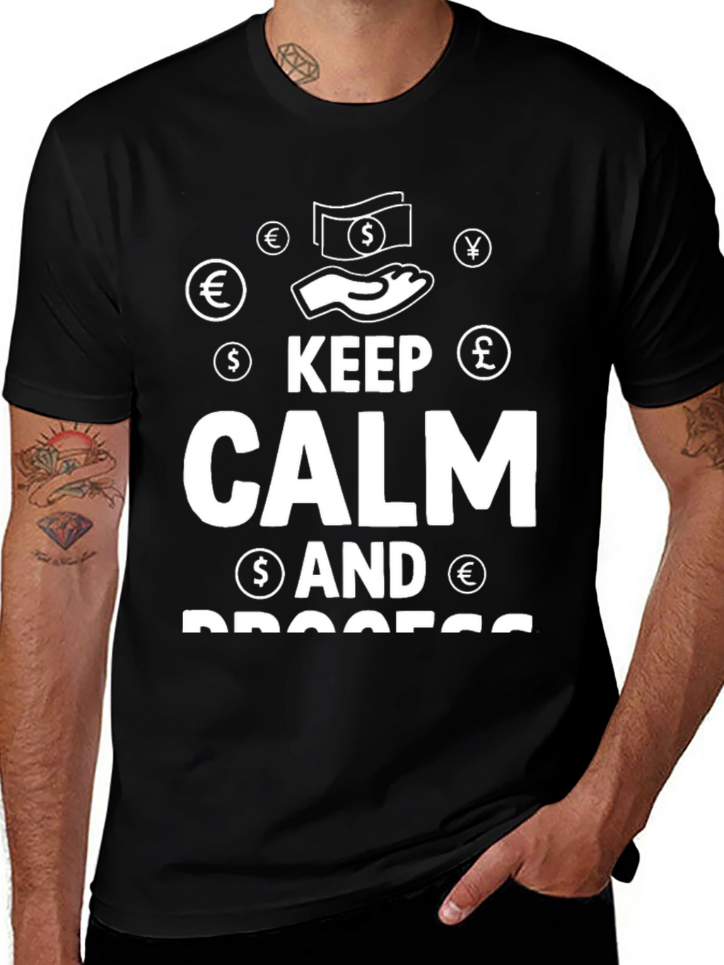 Keep Calm and Process T-Shirt - Black
