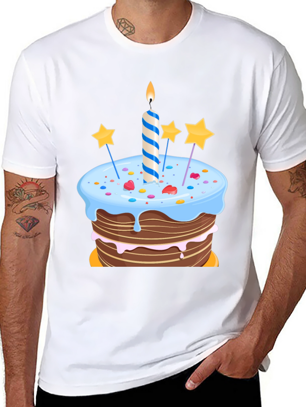 Birthday Cake Graphic Tee - Celebratory Style