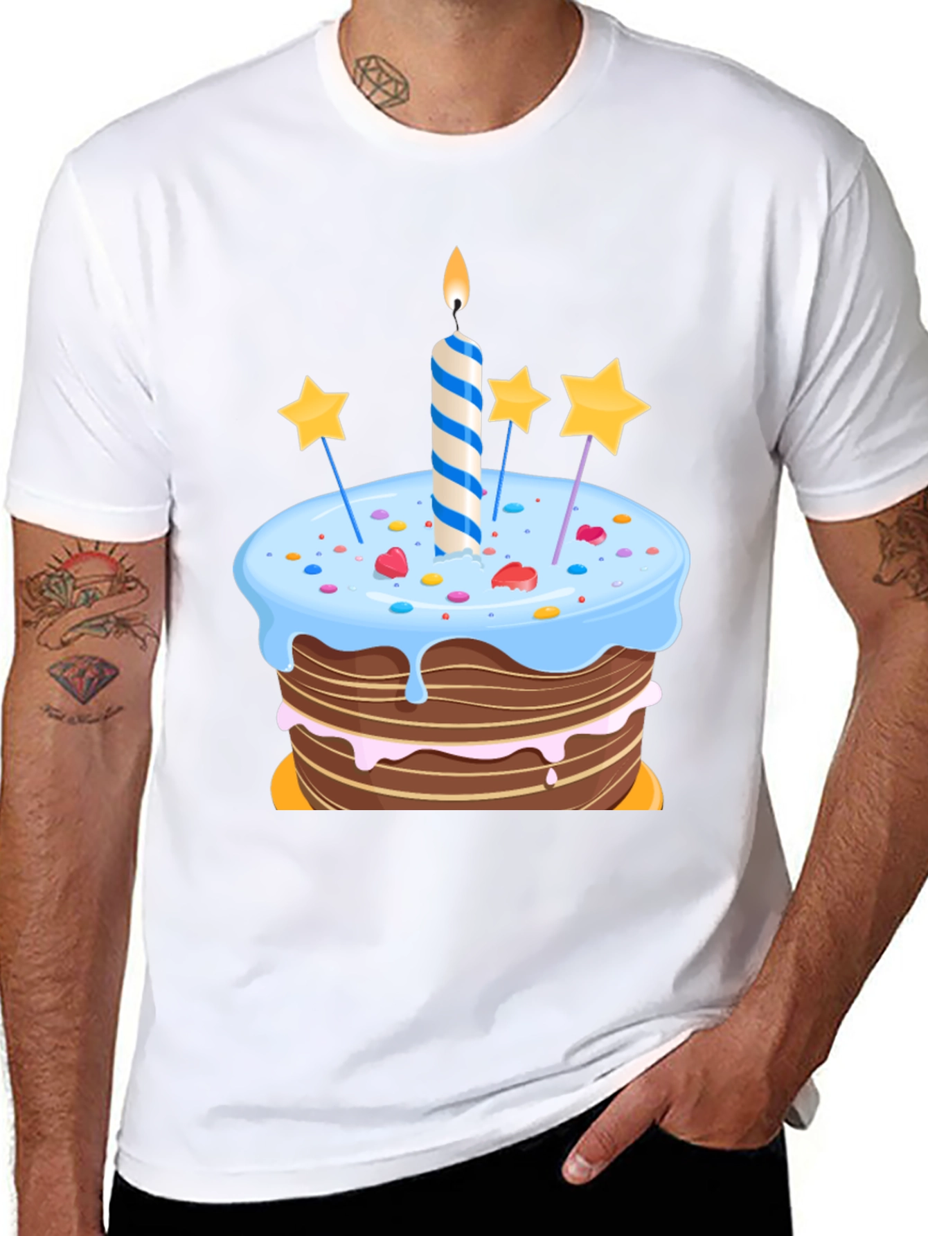 Birthday Cake Graphic Tee - Celebratory Style