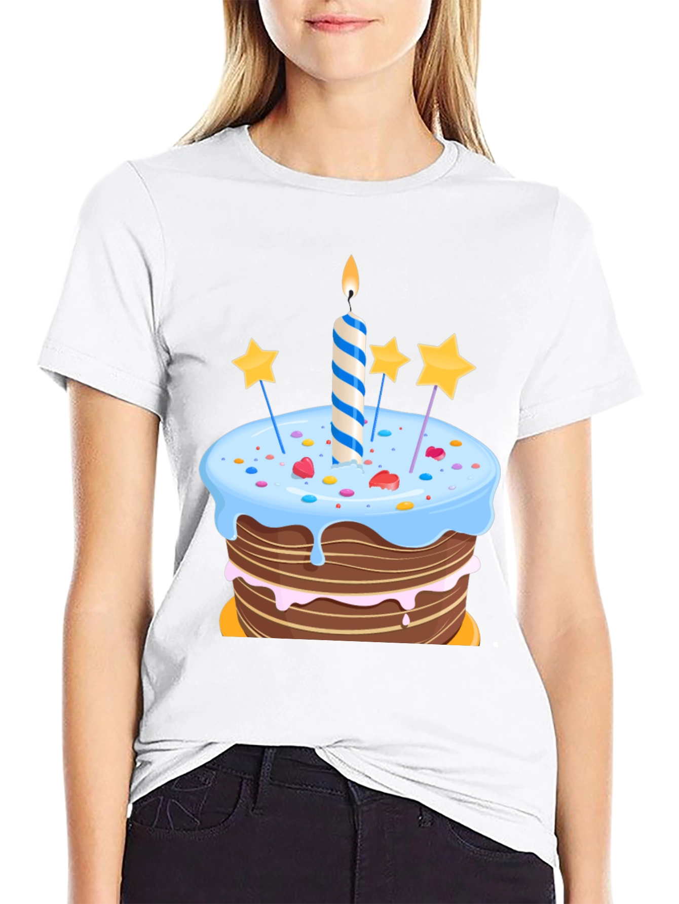 Birthday Cake Graphic Tee - Celebratory Style