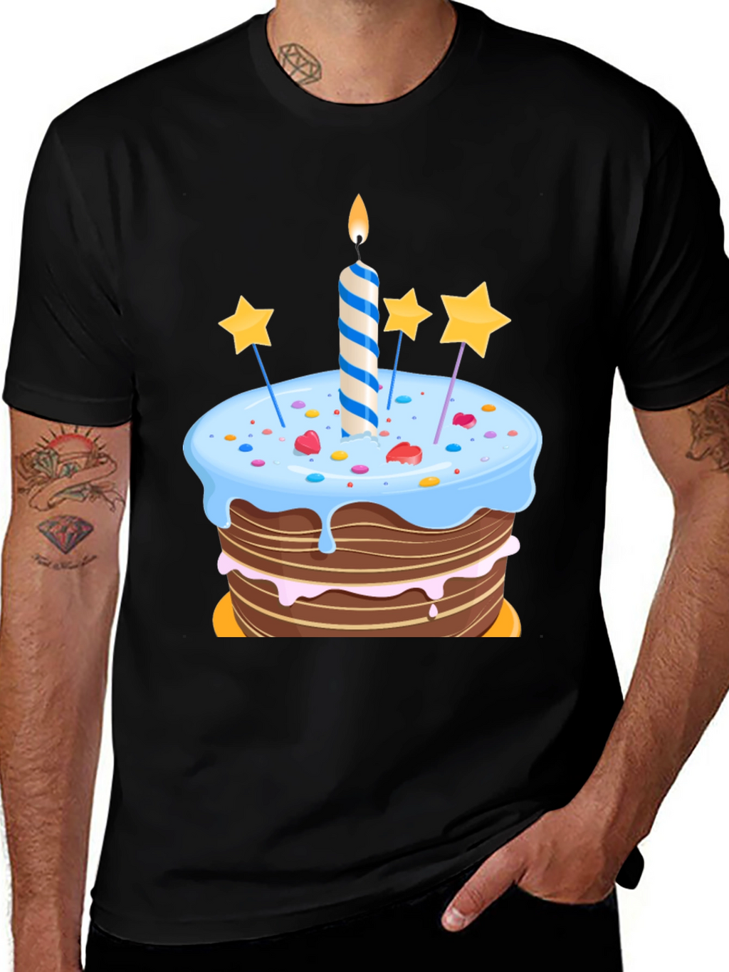 Birthday Cake Graphic Tee - Celebratory Style