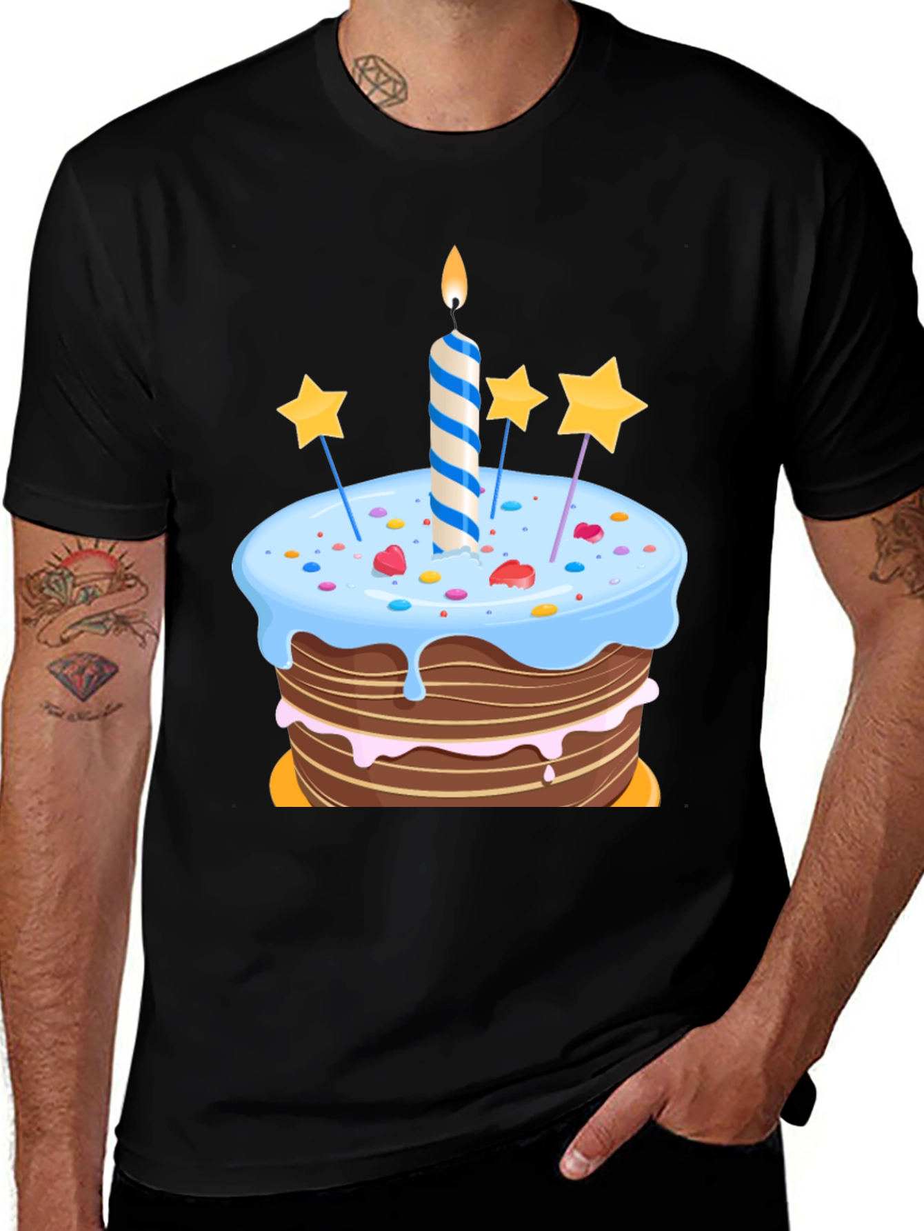 Birthday Cake Graphic Tee - Celebratory Style