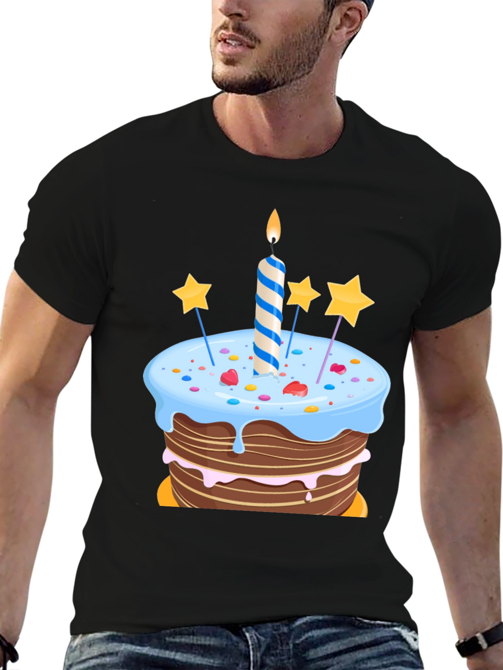 Birthday Cake Graphic Tee - Celebratory Style