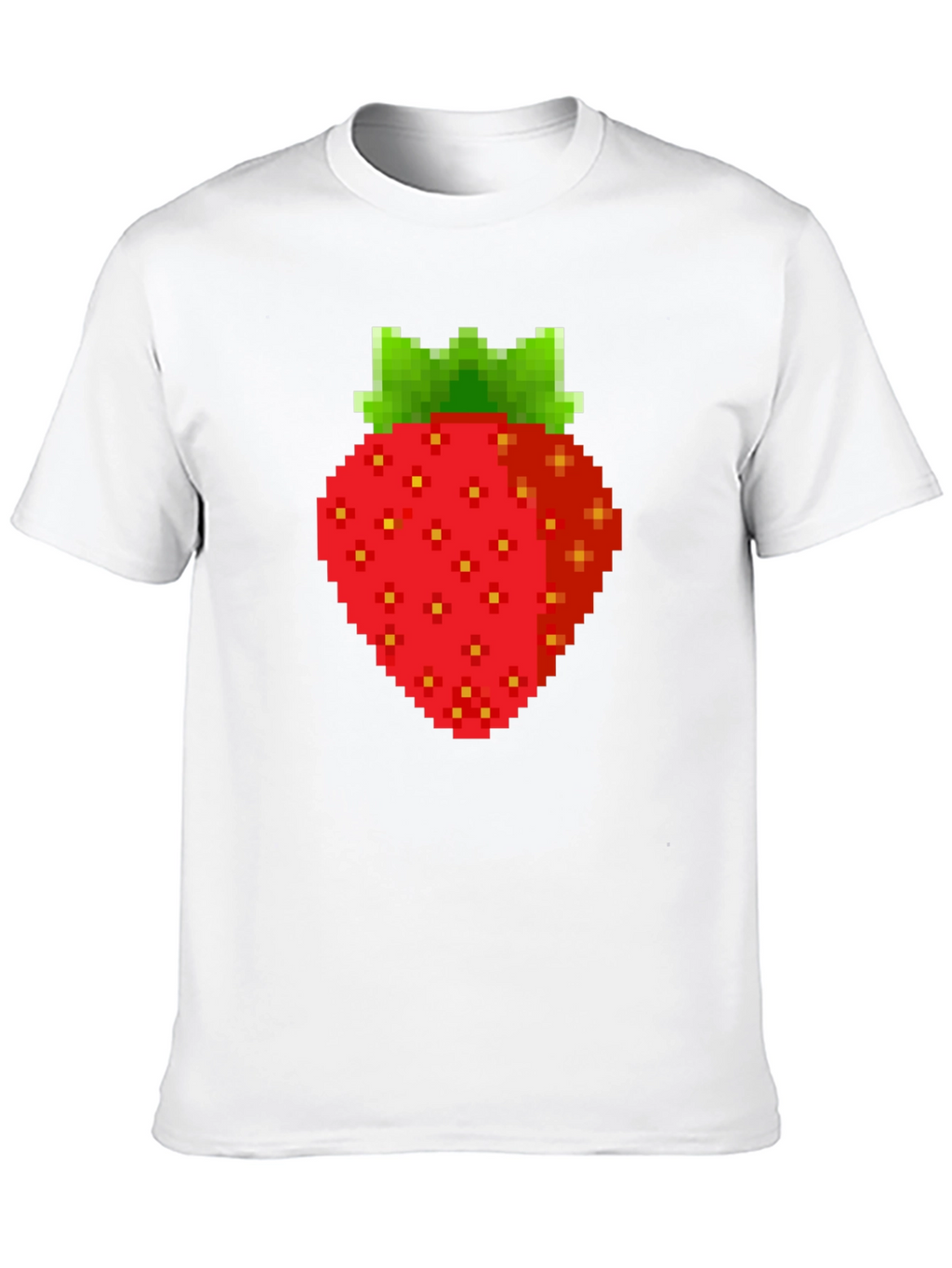 Pixel Strawberry Graphic Tee - Retro Gaming Style