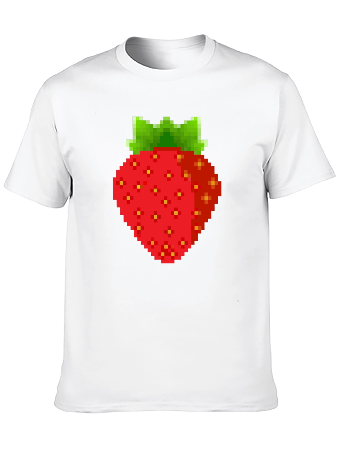 Pixel Strawberry Graphic Tee - Retro Gaming Style