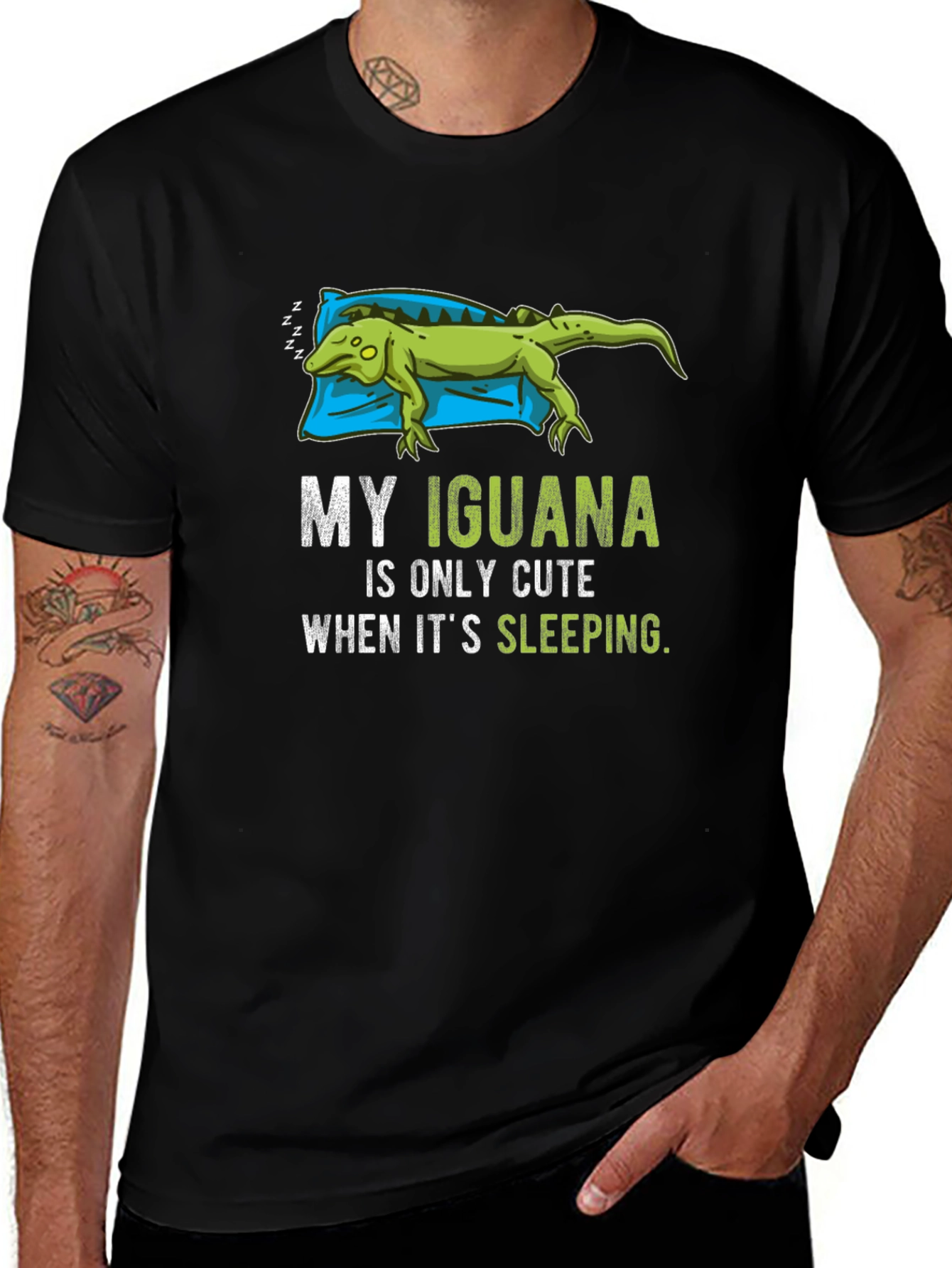 Funny Iguana Sleeping T-Shirt