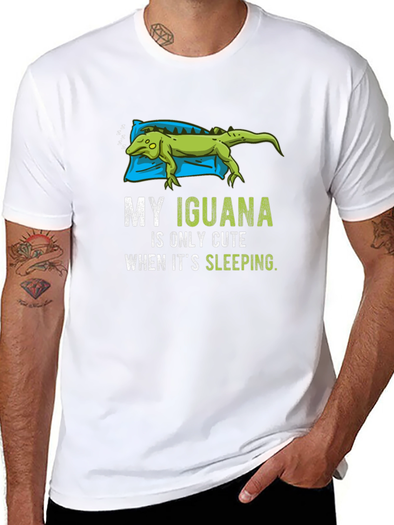 Funny Iguana Sleeping T-Shirt