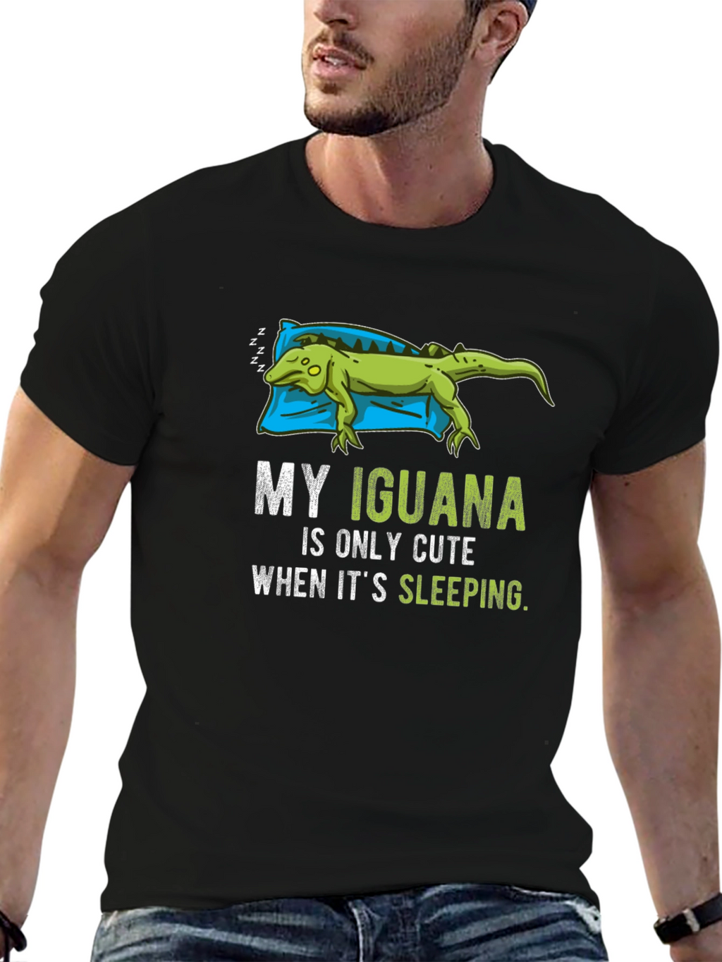 Funny Iguana Sleeping T-Shirt