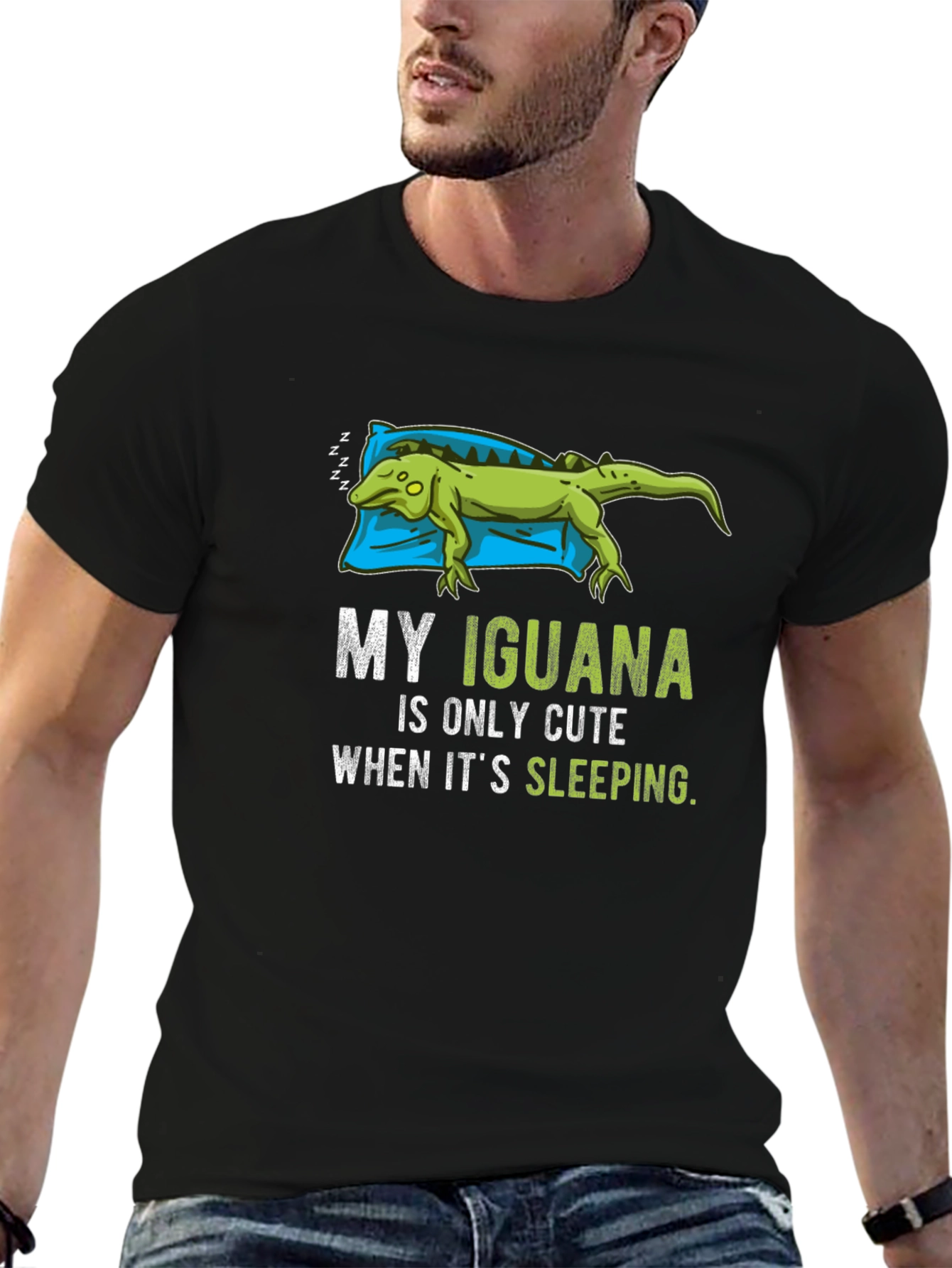 Funny Iguana Sleeping T-Shirt