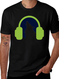 Wolf Headphones Graphic Tee