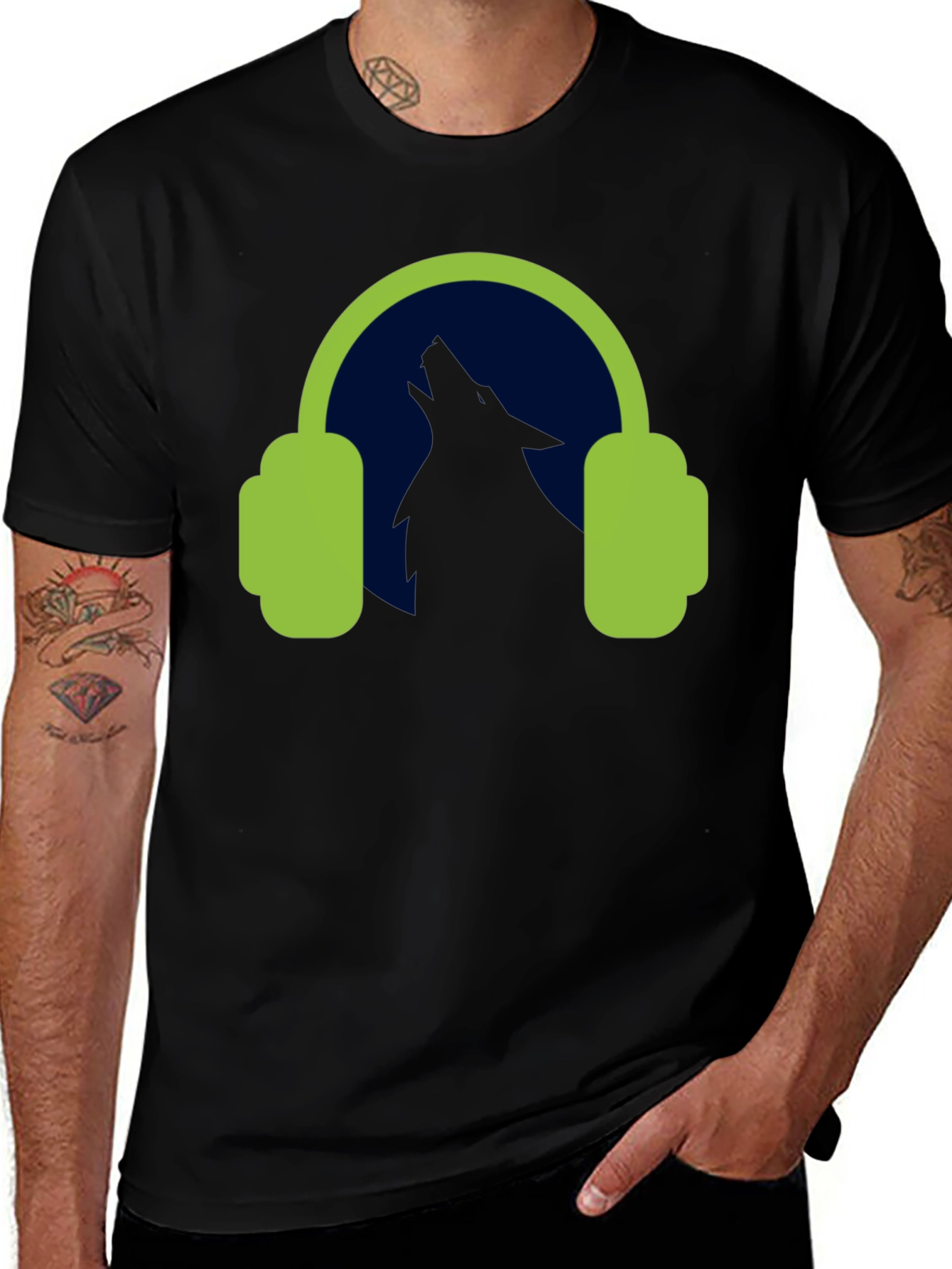 Wolf Headphones Graphic Tee