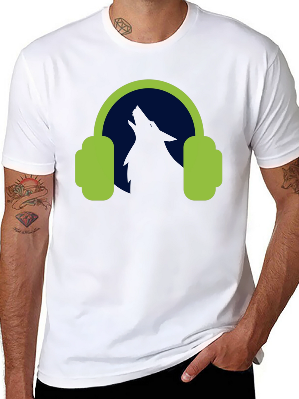 Wolf Headphones Graphic Tee
