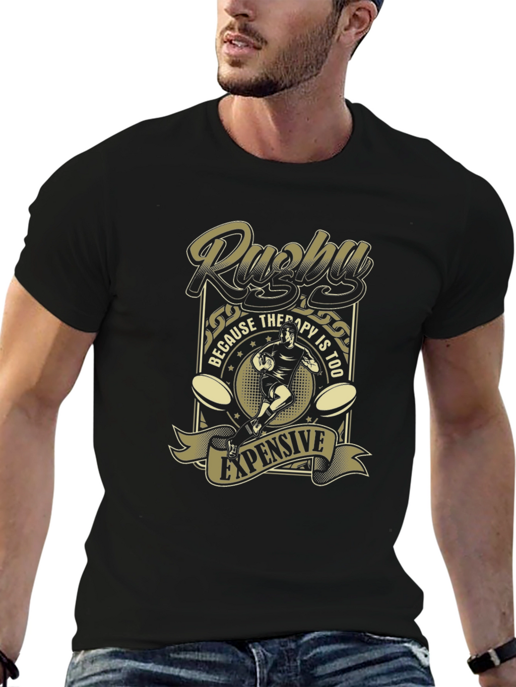 Rugby Therapy T-Shirt - Funny Sport Tee