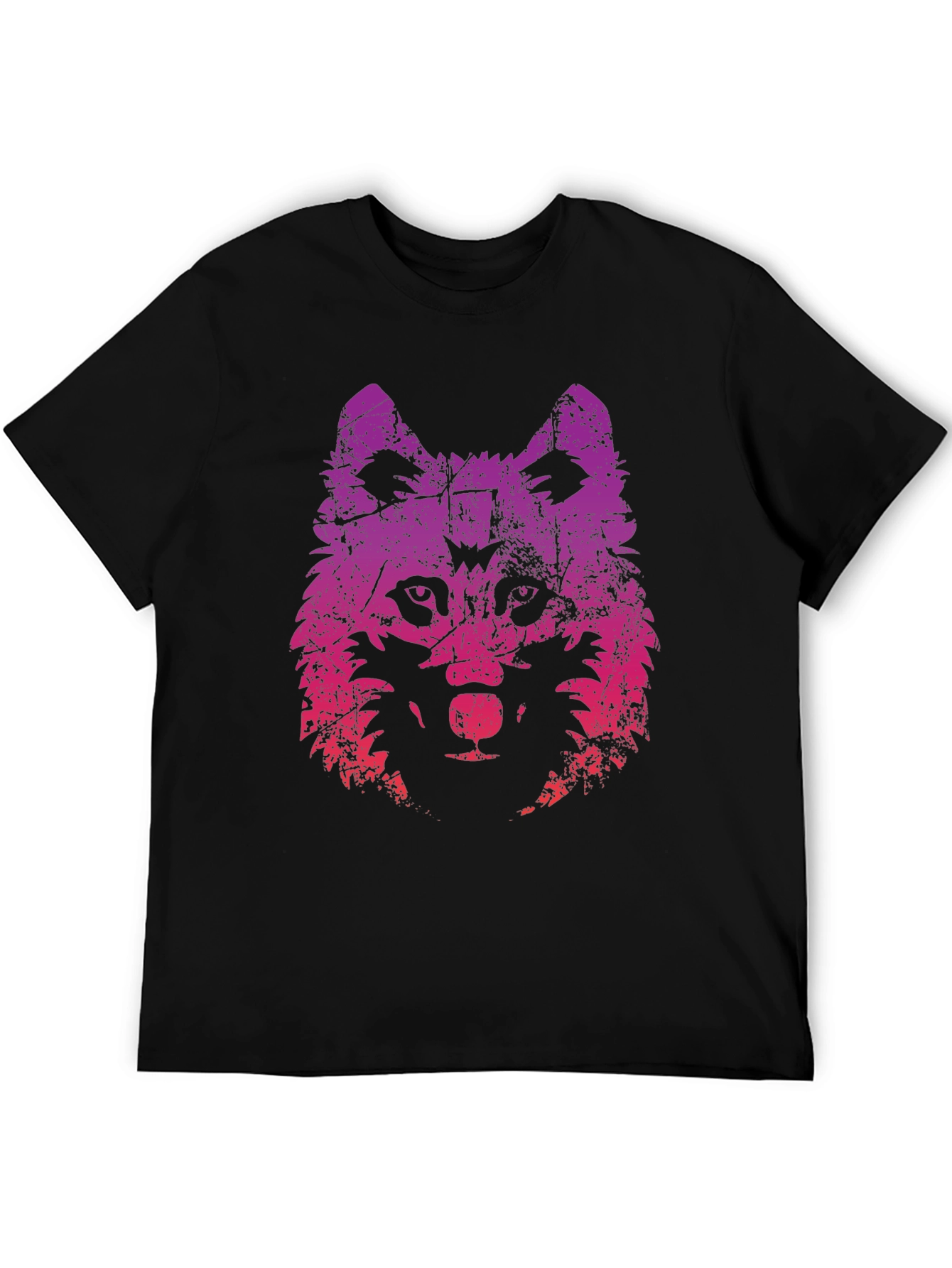 Wolf Graphic Print Tee - Trendy Black T-Shirt