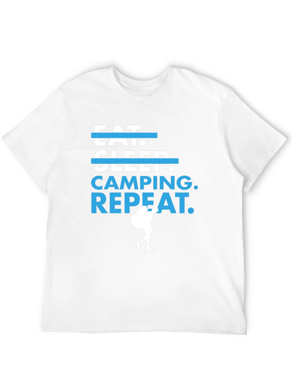 Eat Sleep Camping Repeat Black Graphic Tee